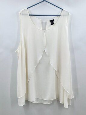 NWOT Gorgeous Torrid Women's Plus Size 5 Ivory Chiffon Top Sleeveless Boho Beach